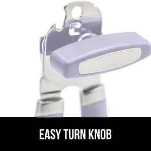 Heavy Duty Stainless Steel Smooth Edge Manual Can Opener and Bottle Openers, Soft Ergonomic Handle, Oversized Handheld Easy Turn Knob, Multifunctional Kitchen Tool, Black