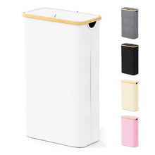 Load image into Gallery viewer, SpaceAid Laundry Hamper with Lid, 110L Large Tall Clothes Basket Bin with Bamboo Handles, Collapsible Laundry Hamper for Bedroom, Bathroom, Dorm, Laundry Room - Black