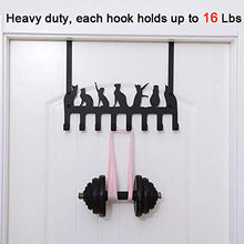 Load image into Gallery viewer, Wintek Over the Door Hook Hanger, Heavy Duty Organizer Rack for Towel, Hat,Hoodies,Coat , Cloth,Bag - 8 Hooks (Black)