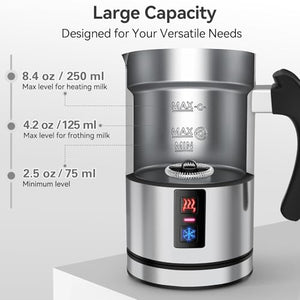 Secura Electric Milk Frother, Automatic Milk Steamer Warm or Cold Foam Maker for Coffee, Cappuccino, Latte, Stainless Steel Milk Warmer with Strix Temperature Controls