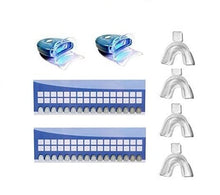 Load image into Gallery viewer, 35% Carbamide Peroxide 10 Syringes (10 ml) of Teeth Whitening Gel - (2) LED Accelerator Light - 4Mouth Trays -2 Shade Guide Instructions
