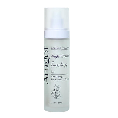 Snowdrops Organic Antiaging Night Cream, Made in Israel | Firms Skin, Fights Wrinkles | No Parabens 50ml