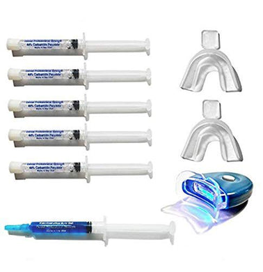 Teeth Whitening Kit 44% Tooth Bleaching Gel with trays, remin and LED Accelerator Light