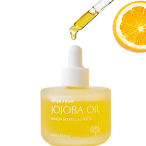 ROUGH & RAW, USDA Organic Cold-Pressed 100% Pure Golden Organic Jojoba Oil from Israel + Lemon Myrtle Oil, Anti-Oxidation from Australia, made in Korea 1.52 fl.oz