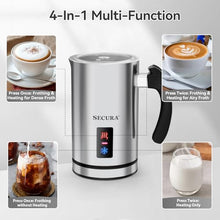 Load image into Gallery viewer, Secura Electric Milk Frother, Automatic Milk Steamer Warm or Cold Foam Maker for Coffee, Cappuccino, Latte, Stainless Steel Milk Warmer with Strix Temperature Controls