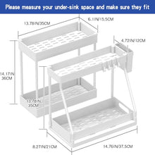 Load image into Gallery viewer, 3PC Under Sink Organizer Rack 2 Tier Under Sliding Cabinet Basket Organizer Drawer, Multi-purpose Under Sink Storage for Bathroom Kitchen Desktop (Black)