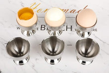 Load image into Gallery viewer, Stainless Steel Egg Cups Set for Hard Soft Boiled Eggs with 6 Egg Cup Holders 6 Egg Spoons