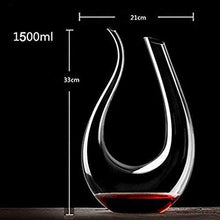 Load image into Gallery viewer, Wine Decanter,Red Wine Carafe,Wine Aerator,100% Hand Blown Lead-free Crystal Glass,Wine Decanters and Carafes,Wine Gift with Luxury Packaging,Wine Accessories (1500ML)