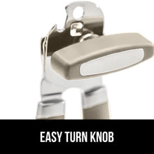 Load image into Gallery viewer, Heavy Duty Stainless Steel Smooth Edge Manual Can Opener and Bottle Openers, Soft Ergonomic Handle, Oversized Handheld Easy Turn Knob, Multifunctional Kitchen Tool, Black
