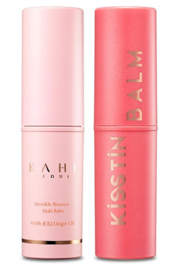 KAHI Multi Balm Max Daily Moisturizer for Face + Kisstin Pink Face Balm Moisturizer Lip and Check Stick | All-in-One Hydrating Lip Balm Eye Cream Neck Cream Make Up Base & Face Mist Moisture Balm Stic