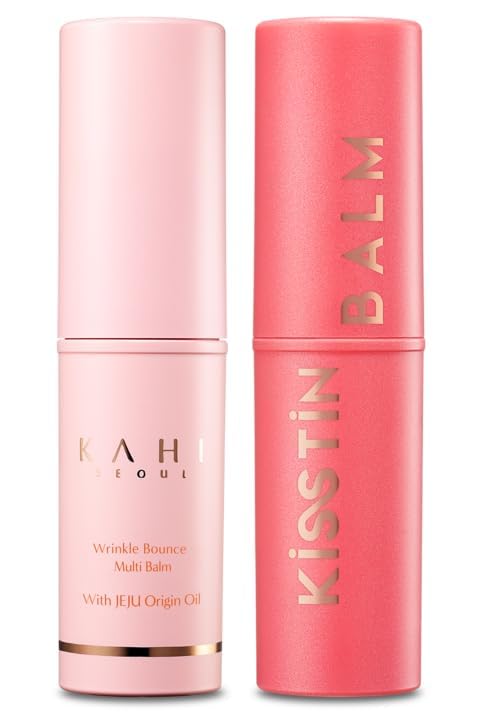 KAHI Multi Balm Max Daily Moisturizer for Face + Kisstin Pink Face Balm Moisturizer Lip and Check Stick | All-in-One Hydrating Lip Balm Eye Cream Neck Cream Make Up Base & Face Mist Moisture Balm Stic