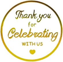 Load image into Gallery viewer, 500Pcs 1.5Inch Thank You forCelebrating with Gift Clear Stickers Self