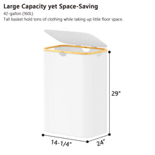 Load image into Gallery viewer, SpaceAid Laundry Hamper with Lid, 110L Large Tall Clothes Basket Bin with Bamboo Handles, Collapsible Laundry Hamper for Bedroom, Bathroom, Dorm, Laundry Room - Black