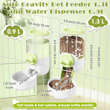 Load image into Gallery viewer, 0.9L Hanging Automatic Cat Water Dispenser, 1.3L Auto Gravity Pet Feeder, Cage Cat Dog Food and Water Dispenser Set for Kitten Puppy Bunny Guinea Pig (Gray)
