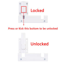 Load image into Gallery viewer, HauSun Patio Sliding Door Security Foot Lock Kick Lock, Fits on Top Rail-Childproof patio Door guardian-or Bottom Rail-Foot Operated-Keep Your Family Safe and Secure(1 Pack,White)