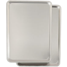 Load image into Gallery viewer, Commercial Quality Baking Sheet Pan Set, Natural Aluminum Cookie Sheet, Umite Chef Warp Resistant Nonstick Baker&#39;s Half Sheet Pan, Large Thick Cookie Tray Pans for Baking, Roasting(2 Pack, 18X13In)