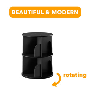 SpaceAid 4 Tier Rotating Bookshelf Tower, Spinning Bookcase Lazy Susan, Revolving 360 Book Shelf Storage Round Carousel, Vertical Rotate Turning Spiral Corner Organizer, White