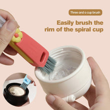 Load image into Gallery viewer, 3-in-1 Cup Lid Cleaning Brush Set, 3 Pack Mini Multi-Functional Crevice Cleaning Brushes, Soft &amp; Hard Bristle Brush Heads, Hook-Style Remover, Suitable for Cups, Bottles, Kettles &amp; More