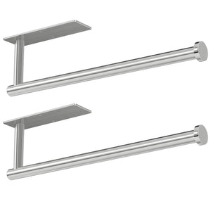 Paper Towel Holder - Self-Adhesive or Drilling, Brushed Nickel, Wall Mounted, SUS304 Stainless Steel Kitchen Roll Dispenser Under Cabinet