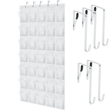 Load image into Gallery viewer, Over the Door Shoe Organizer, 24 Large Breathable Mesh Pockets, Space Saving Hanging Storage Holder, Closet Rack Hanger Holds Up to 40 lbs, Hangs on Closets for Shoes, Accessories, Black