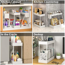 Load image into Gallery viewer, 3PC Under Sink Organizer Rack 2 Tier Under Sliding Cabinet Basket Organizer Drawer, Multi-purpose Under Sink Storage for Bathroom Kitchen Desktop (Black)