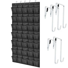 Load image into Gallery viewer, Over the Door Shoe Organizer, 24 Large Breathable Mesh Pockets, Space Saving Hanging Storage Holder, Closet Rack Hanger Holds Up to 40 lbs, Hangs on Closets for Shoes, Accessories, Black