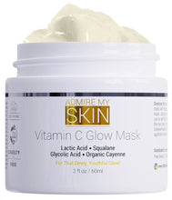 Load image into Gallery viewer, Vitamin C Mask for Face – Brightening Face Masks Skin Care Contains Glycolic Acid and Lactic Acid + Squalane Oil – Hydrating Beauty Face Mask for Glowing Youthful Skin and Smooth Even Skin Tone 2oz
