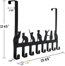 Load image into Gallery viewer, Wintek Over the Door Hook Hanger, Heavy Duty Organizer Rack for Towel, Hat,Hoodies,Coat , Cloth,Bag - 8 Hooks (Black)