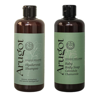Organic Shampoo & Body Wash - Moisturizing with Hyaluronic Acid - Strengthens Damaged Hair, Scalp Nourishing & Calendula Chamomile Liquid Body Soap