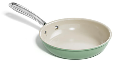 Redchef Ceramic Non Stick Egg Pans, Nonstick Frying Pan Skillet, 8 inch Cooking Pan Non Toxic with Stay Cool Handle for Induction, PTFE & PFAS & PFOA Free, Dishwasher/Oven Safe (Green)