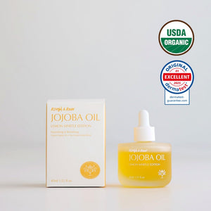 ROUGH & RAW, USDA Organic Cold-Pressed 100% Pure Golden Organic Jojoba Oil from Israel + Lemon Myrtle Oil, Anti-Oxidation from Australia, made in Korea 1.52 fl.oz