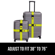 Load image into Gallery viewer, Heavy Duty 4 Pack Adjustable Luggage Straps for Suitcases, Easy to Identify Travel Belt Connector Holds Suitcase Together, Extends Life of Bag, Strap Connects Two Bags, Accessories Green