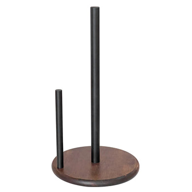 Paper Towel Holder Black, Premium Stainless Steel Kitchen Roll Dispenser, Countertop Roll Organizer with Weighted Base
