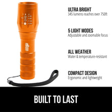 Load image into Gallery viewer, Powerful LED Tactical Flashlight, 750 FT High Lumens 5 Adjustable Modes, Water Resistant, Ultra Bright Zoom Flashlights, Small Mini Flash Light, Camping, Night Dog Walking, Turquoise