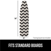 Load image into Gallery viewer, Ironing Board Cover and Pad, Silicone Coating, Thick Scorch Resistant Padding, Heavy Duty Iron Covers Standard Boards, Hook and Loop Fastener Strap, Silver, 15x54