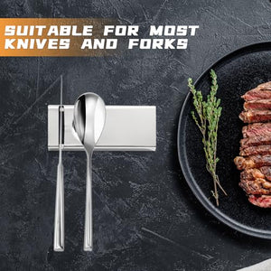 YellRin Knife Spoon Rests Stainless Steel Spoon Fork Knife Rest Rack Flatware Holder Set of 4 for Dining Table Hotel Restaurant ﻿ (size 3)