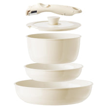 Load image into Gallery viewer, Redchef Ceramic Pots and Pans Set Non Stick, Nonstick Kitchen Cookware Sets, Non Toxic Pots and Pans Set Non Stick, PFAS PFOA &amp; PTFE Free, Detachable Handle Pots and Pans 5 Piece, RV Cookware