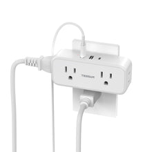 Load image into Gallery viewer, Surge Protector Outlet Extender, TESSAN Multi Plug Splitter with 4 Electrical Outlets 3 USB Ports(1 USB C), Multiple Plug Mini Wall Expander for Home Bathroom Office Dorm Room Essentials