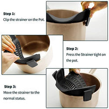 Load image into Gallery viewer, AUOON Clip On Pot Strainer and Pasta strainer and Silicone Utensil Rest,Pot lid holder with Drip Pad for Multiple Utensils,Dishwasher Safe,Heat ResistanSpoon,Rest for Stove Top,Kitchen Utensil Holder