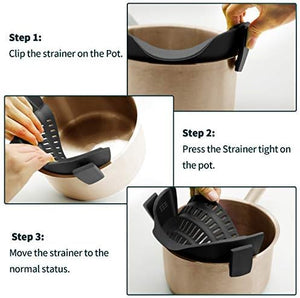 AUOON Clip On Pot Strainer and Pasta strainer and Silicone Utensil Rest,Pot lid holder with Drip Pad for Multiple Utensils,Dishwasher Safe,Heat ResistanSpoon,Rest for Stove Top,Kitchen Utensil Holder