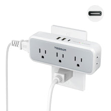 Load image into Gallery viewer, Multi Plug Outlet Extender, TESSAN Surge Protector Wall Plug Splitter with 5 Electrical Outlet Expander, Multiple Plug Adapter for Travel Home Office