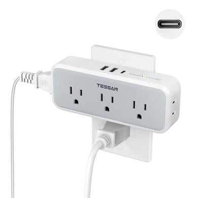 Multi Plug Outlet Extender, TESSAN Surge Protector Wall Plug Splitter with 5 Electrical Outlet Expander, Multiple Plug Adapter for Travel Home Office