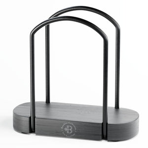 Napkin Holder for Table - Modern Black Napkin Dispenser, Bamboo and Iron Design, Non-Slip, Suitable for Kitchen, Dining, Farmhouse, Cocktail, Picnic, Bar, Outdoor Use - Holds Paper Napkins, Mail, Bill