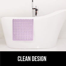 Load image into Gallery viewer, Bath Tub Shower Mat, Machine Washable Bathtub Floor Liner Mats, Suction Cups and Drain Holes to Keep Tubs Clean, Soft on Feet, Bathroom Essentials, 35x16 Inch, Clear