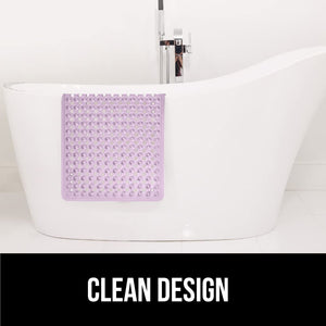 Bath Tub Shower Mat, Machine Washable Bathtub Floor Liner Mats, Suction Cups and Drain Holes to Keep Tubs Clean, Soft on Feet, Bathroom Essentials, 35x16 Inch, Clear