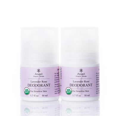 Lavender Rose Roll On Deodorant, Organic, Made in Israel | No Irritating Baking Soda or Aluminum