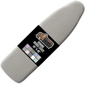 Ironing Board Cover and Pad, Silicone Coating, Thick Scorch Resistant Padding, Heavy Duty Iron Covers Standard Boards, Hook and Loop Fastener Strap, Silver, 15x54