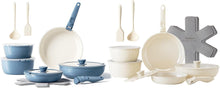 Load image into Gallery viewer, Redchef 32pcs Ceramic Pots and Pans Set Non Stick, Nonstick Kitchen Cookware Set with Detachable Handle, Non Toxic, PFAS PFOA &amp; PTFE Free, RV Ceramic Cookware Set for Camping, Dishwasher/Oven Safe