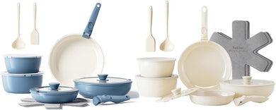 Redchef 32pcs Ceramic Pots and Pans Set Non Stick, Nonstick Kitchen Cookware Set with Detachable Handle, Non Toxic, PFAS PFOA & PTFE Free, RV Ceramic Cookware Set for Camping, Dishwasher/Oven Safe
