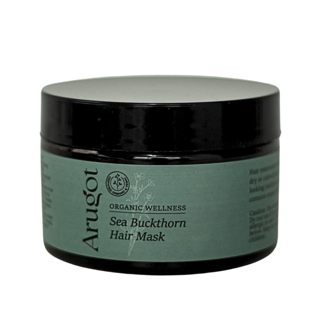 Organic Sea Buckthorn Oil Hair Treatment Mask, Made In Israel, Nourishes Dry, Damaged Hair, 8.7 Fl Oz